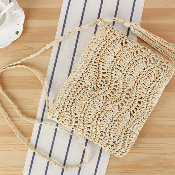 Handbag Made of Fine Macrame with Tassel Decoration Bowlift