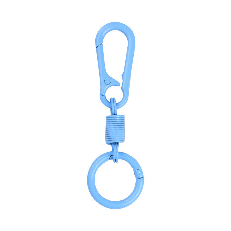 Durable silicone-coated carabiner keyring set with retractable coil Bowlift