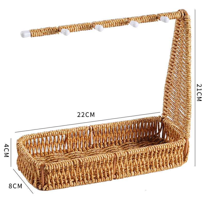 Unisex Versatile Storage Basket with Hooks Bowlift
