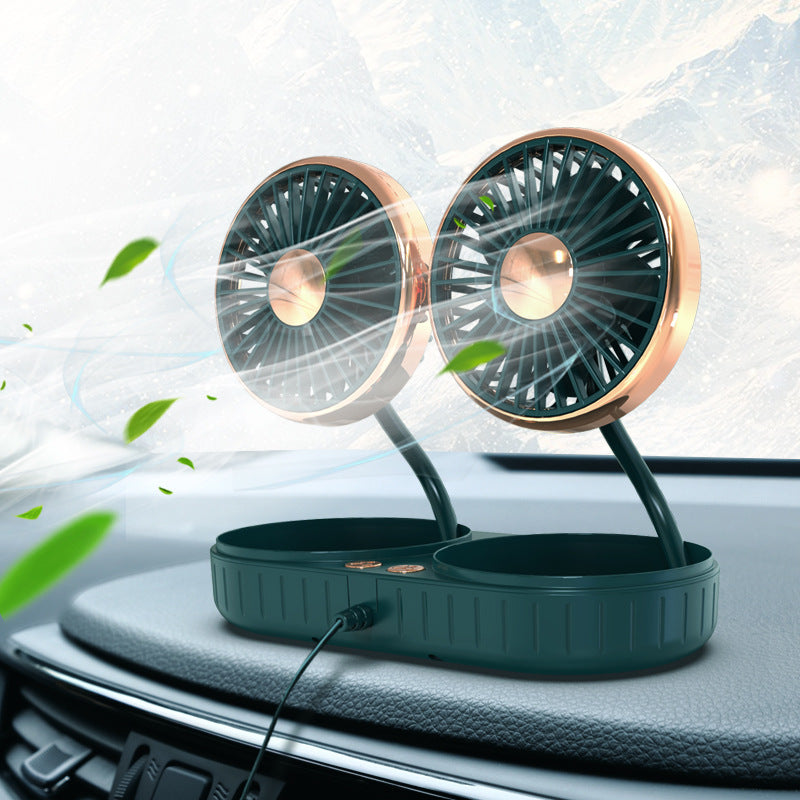 Portable Dual-Head Car Cooling Fan Bowlift
