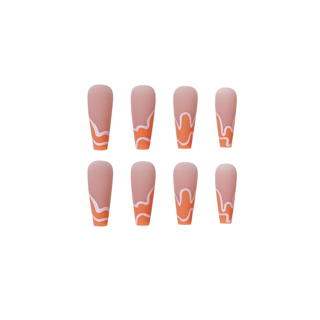 Artful acrylic nails with creative wave design Bowlift