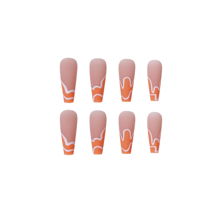 Artful acrylic nails with creative wave design Bowlift