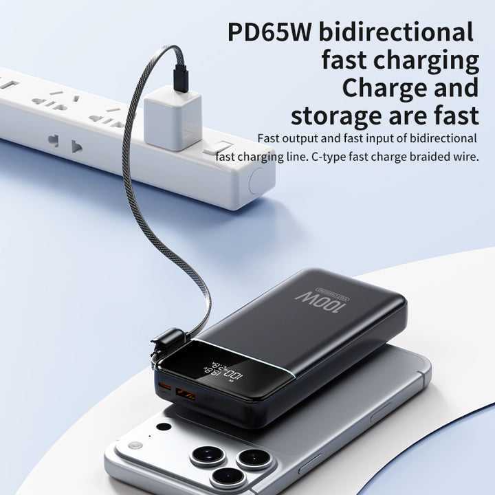 Powerful power bank with Intelligent Usb-C fast charging and digital charge level indicator Bowlift