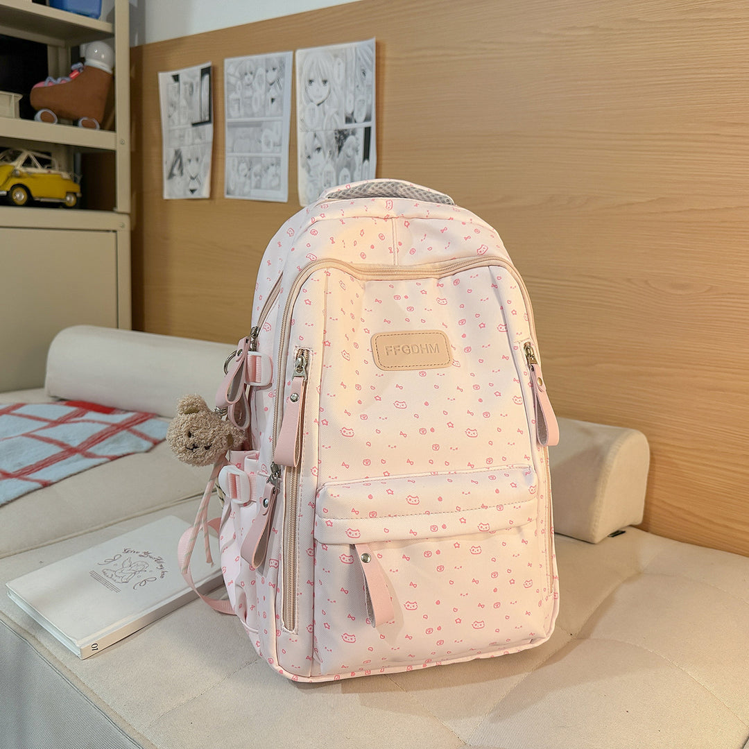 Cute Floral Print Backpack Bowlift