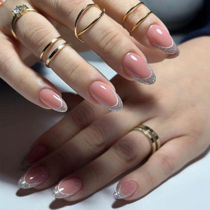 Elegant French Tip Press-On Nail Set Bowlift