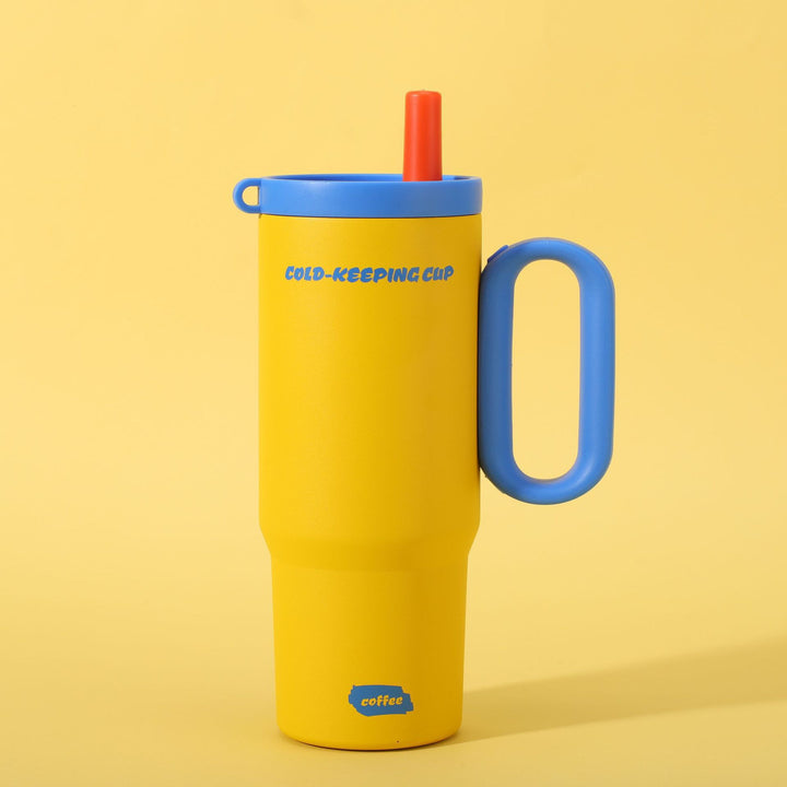 Ladies insulated coffee mug with carrying handle Bowlift