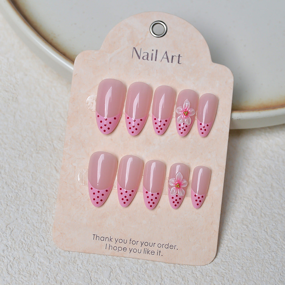 Artistic Floral-Accent Press-On Nail Set Bowlift 1787294359