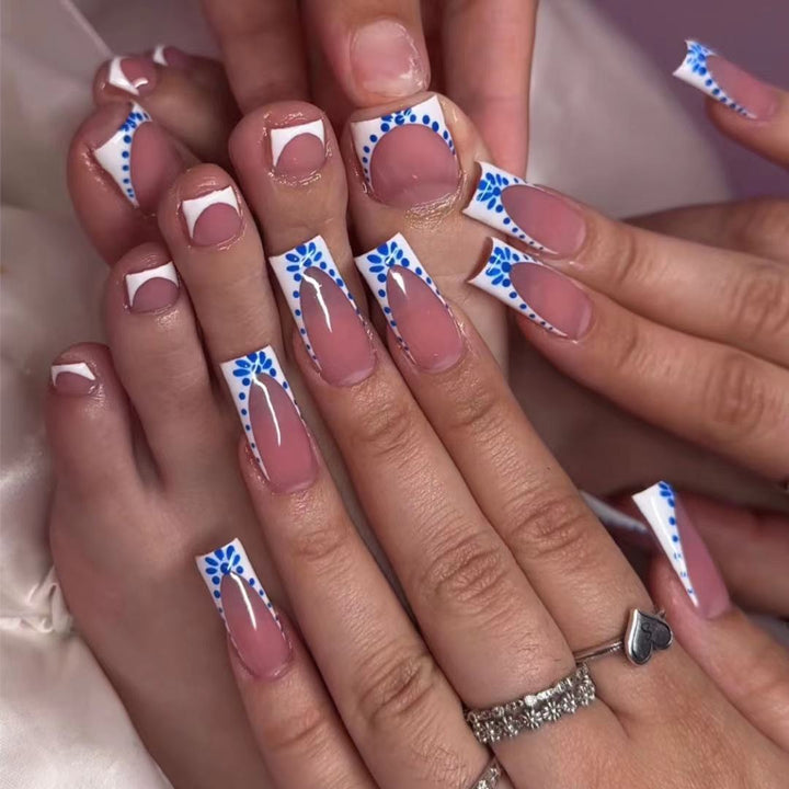 Artistic French Tip Nail Enhancements Bowlift