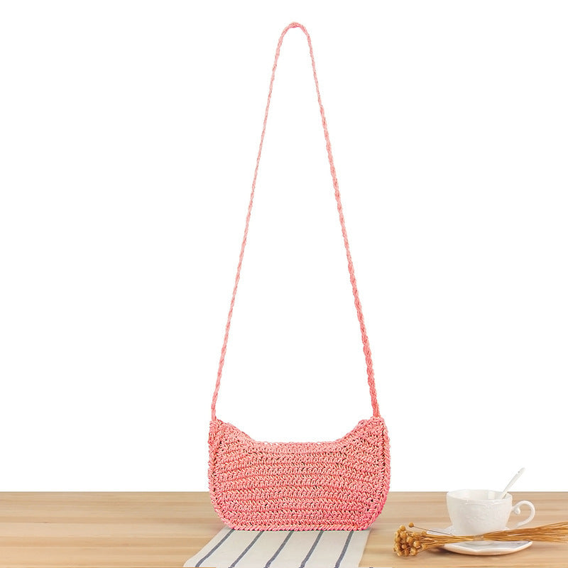Shoulder bag made of natural woven material with stylish design Bowlift