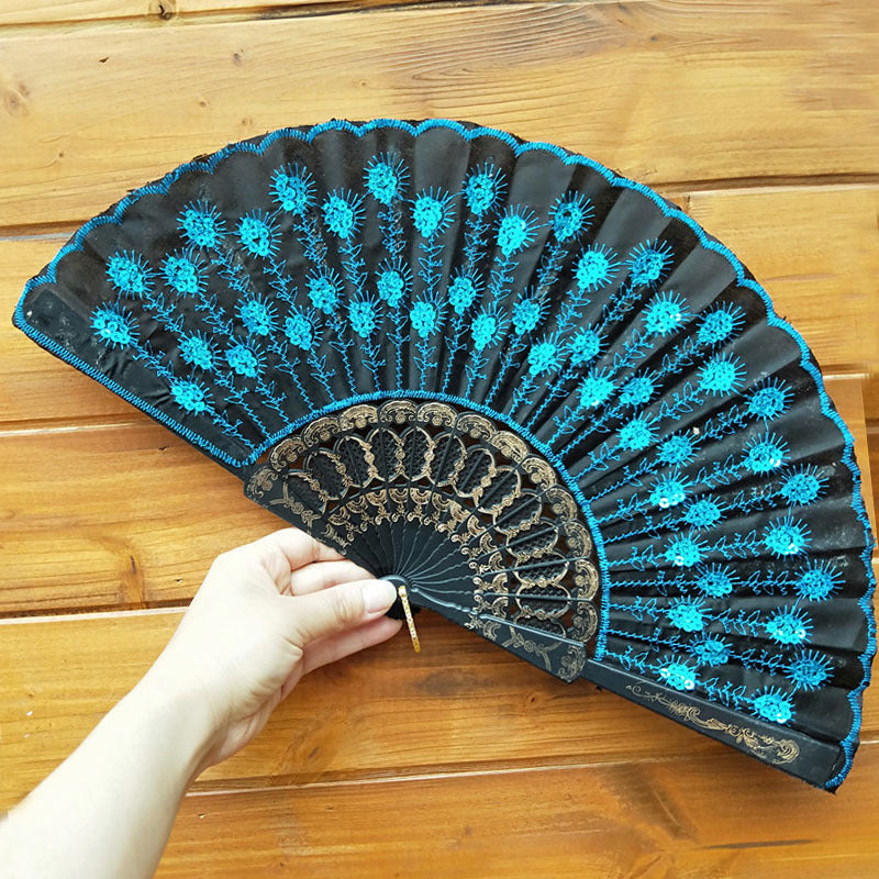 Ladies handcrafted fan with exquisite embroidery Bowlift