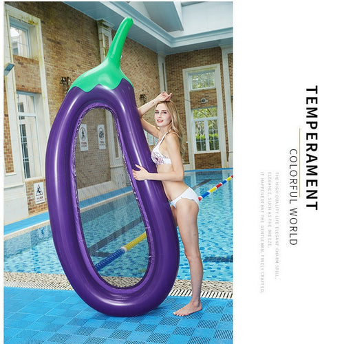 Women's Inflatable Float Ring with Eggplant Design Bowlift