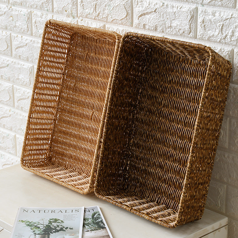 Handcrafted Rectangular Woven Storage Basket Bowlift
