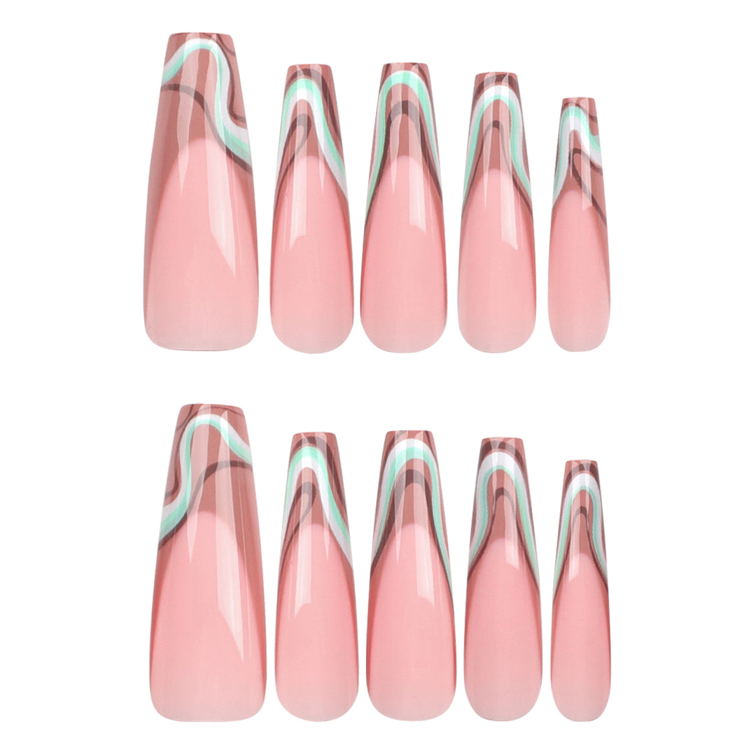 Artful acrylic nails with elegant wave design Bowlift