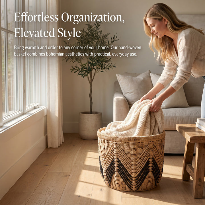 Storage basket with stylish zigzag pattern Bowlift