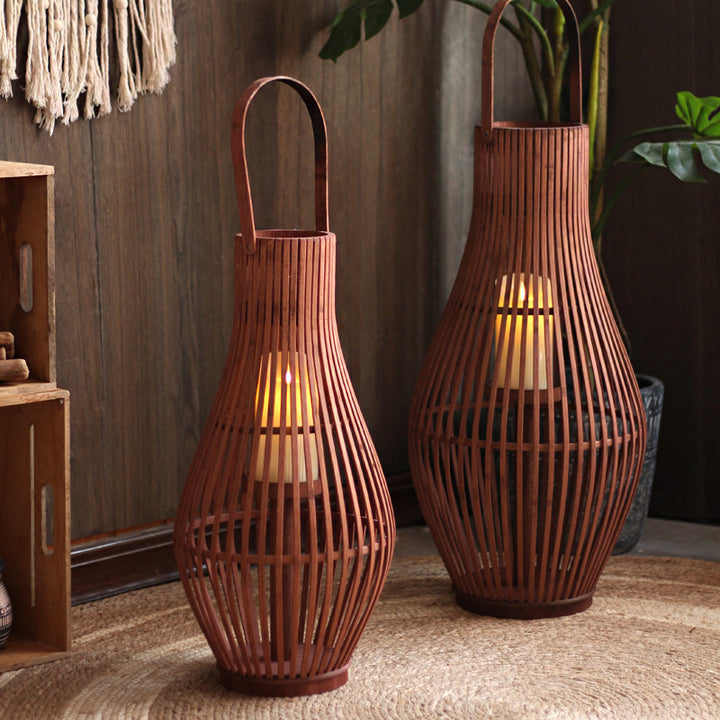 Elegant Rattan Lantern Bowlift