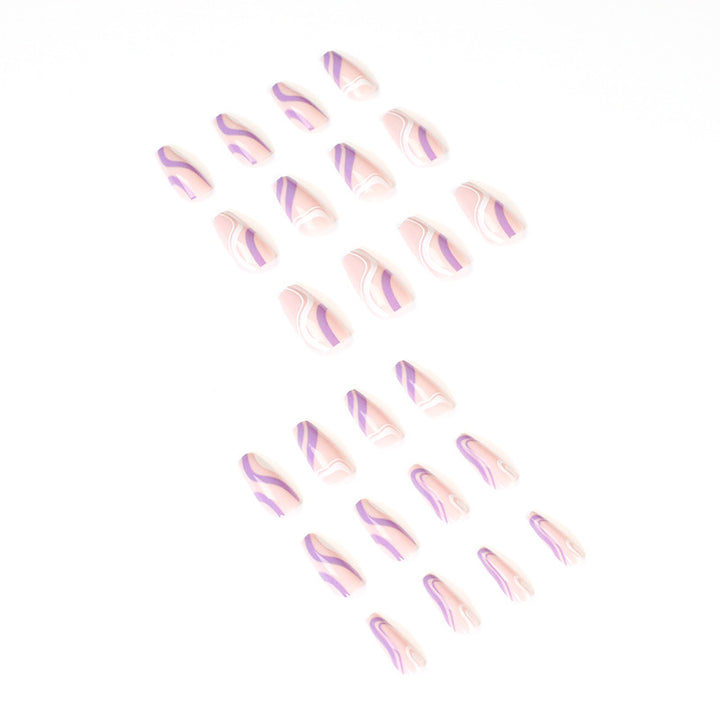 Artful artificial nails with elegant wave design Bowlift