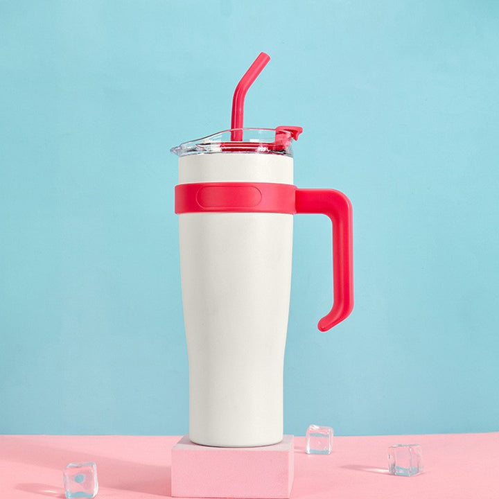 Women's insulated cup with straw and ergonomic handle Bowlift