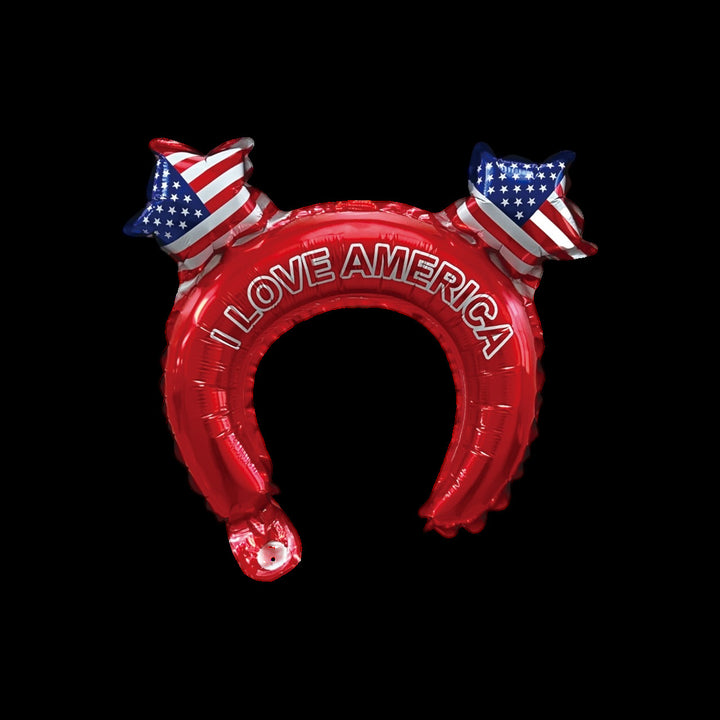 Unisex non-patriotic inflatable hairband with star ear bubbles and the inscription Bowlift
