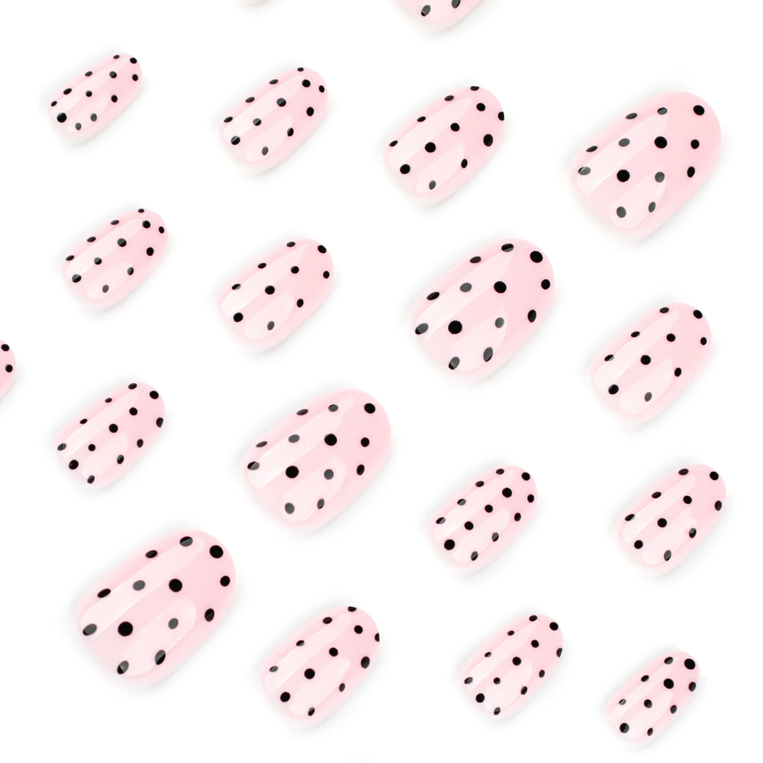 Artistic Nail Extensions with Dots Bowlift