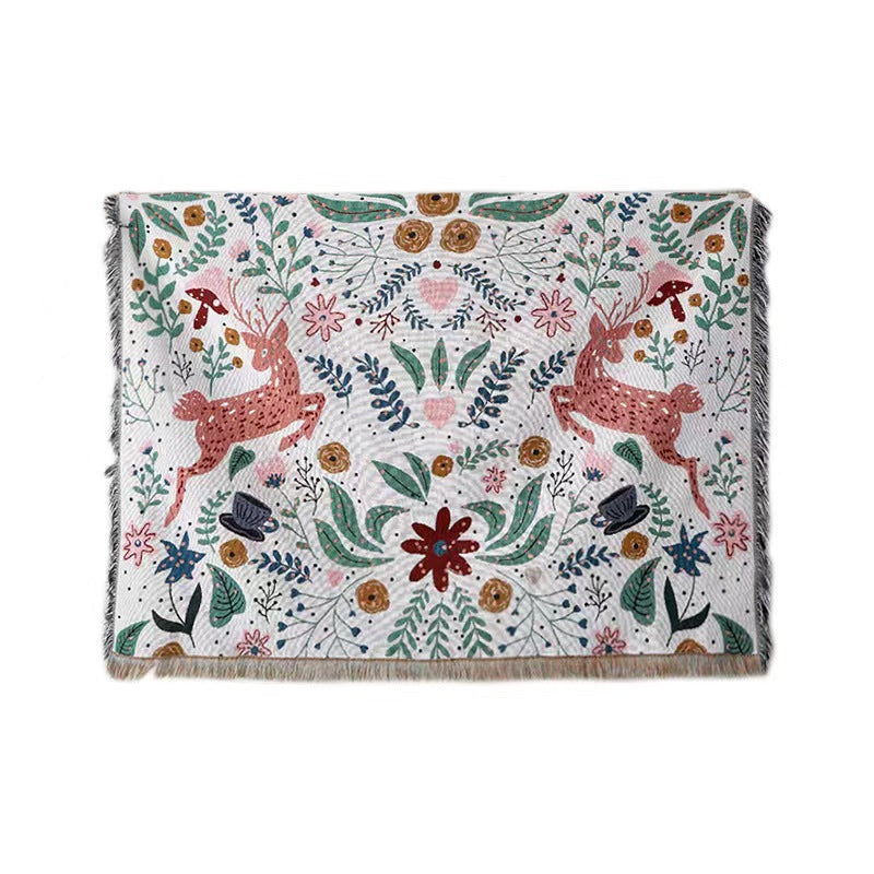 Floral Patterned Cozy Knit Throw Blanket