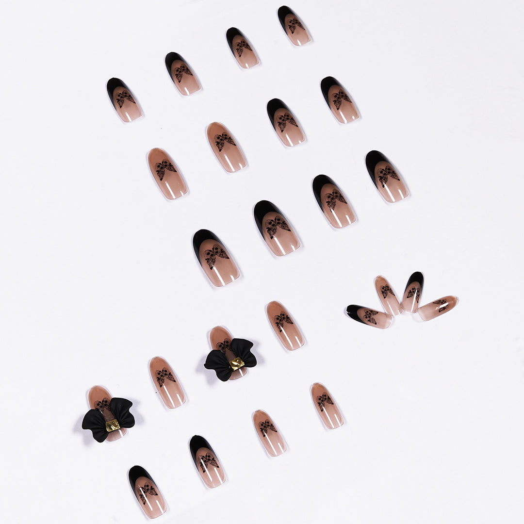 Artful nail art in Gothic style with butterfly motifs Bowlift