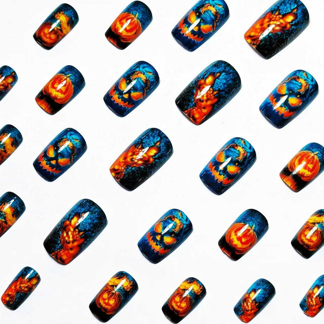 Halloween-Themed 3D Pumpkin Nail Art Bowlift