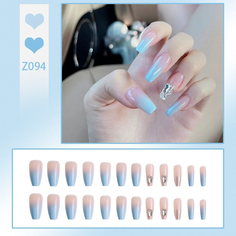Nail set with elegant ombre and glitter accents Bowlift