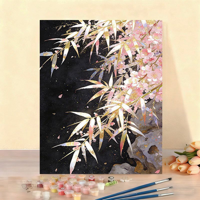 Elegant Floral Paint by Numbers Canvas Art Kit Bowlift