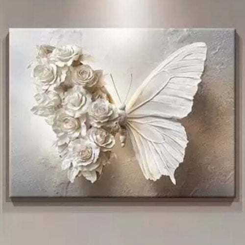 3D Flower Motif Butterfly Wall Decoration