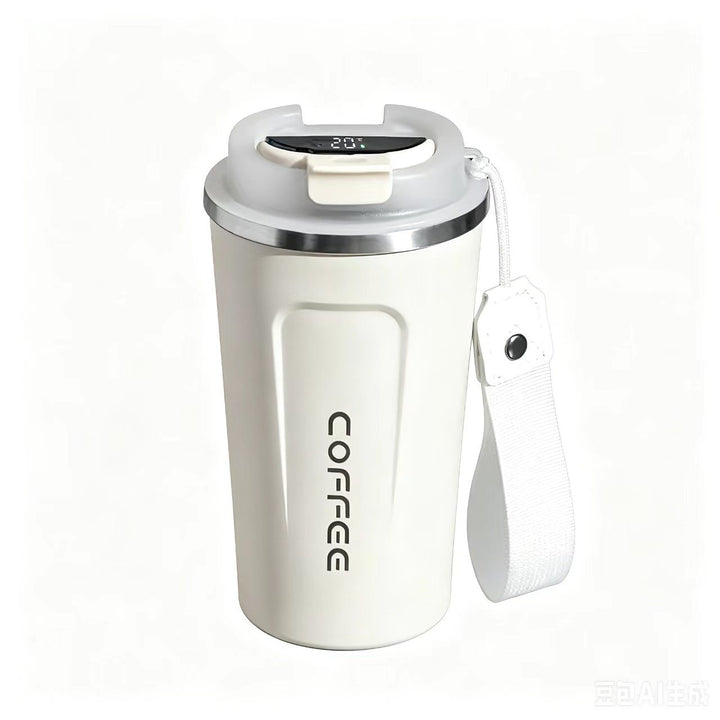 Insulated Stainless Steel Travel Coffee Tumbler with Leakproof Lid and Carry Strap Bowlift