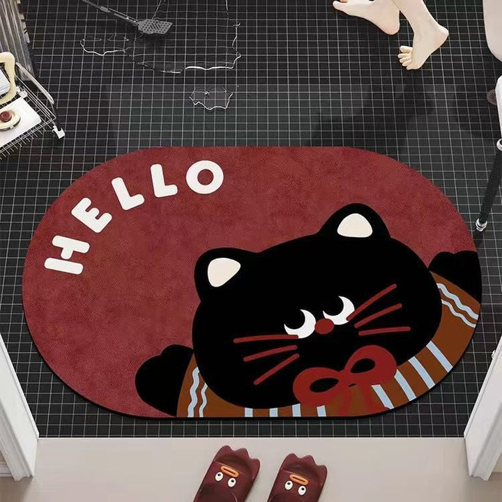 Cartoon Bear-Themed Bath Mat