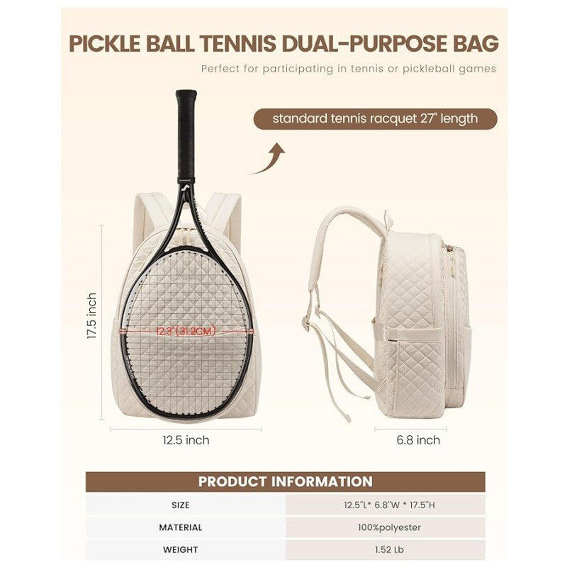 Quilted Tennis Racket Backpack Bowlift 1789074113