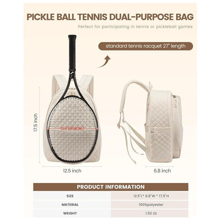 Quilted Tennis Racket Backpack Bowlift 1789074113