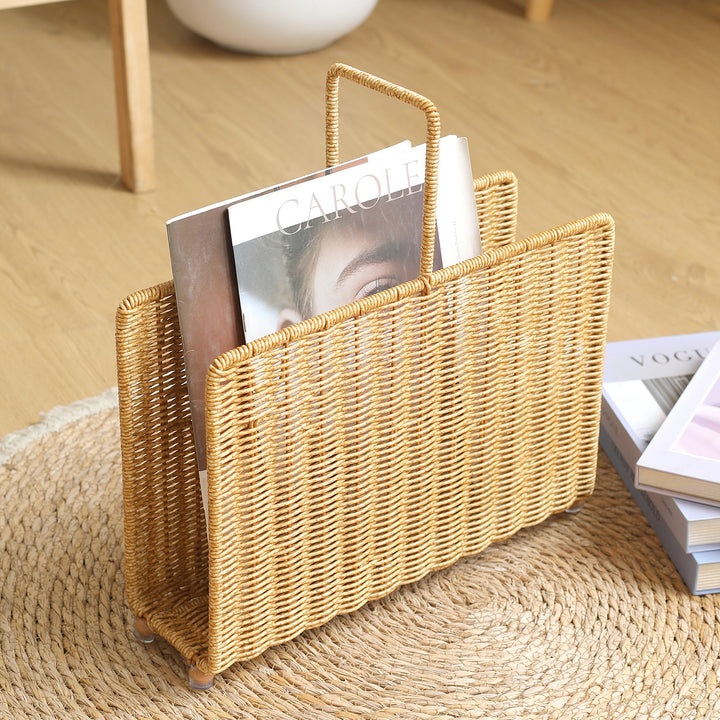 Unisex Handwoven Magazine Rack with Elegant Design Bowlift