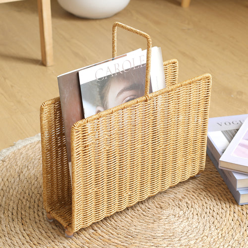 Unisex Handwoven Magazine Rack with Elegant Design Bowlift