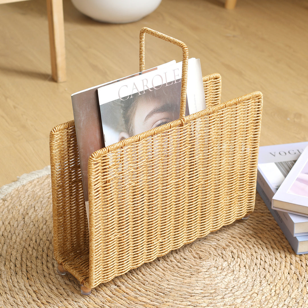 Spacious Woven Magazine Holder Bowlift