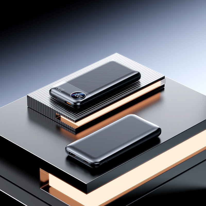 Portable power bank with integrated charging cables and digital display Bowlift