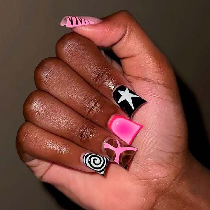 Trendy Artistic Press-On Nail Set Bowlift