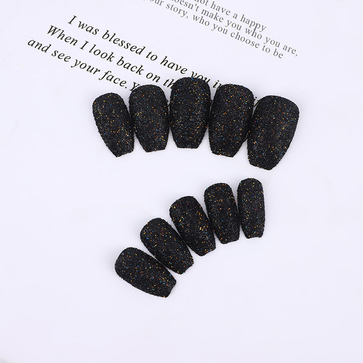 Glittering artificial nails in modern design Bowlift