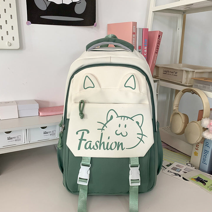 Backpack with Cute Cat Ears and Practical Compartments Bowlift