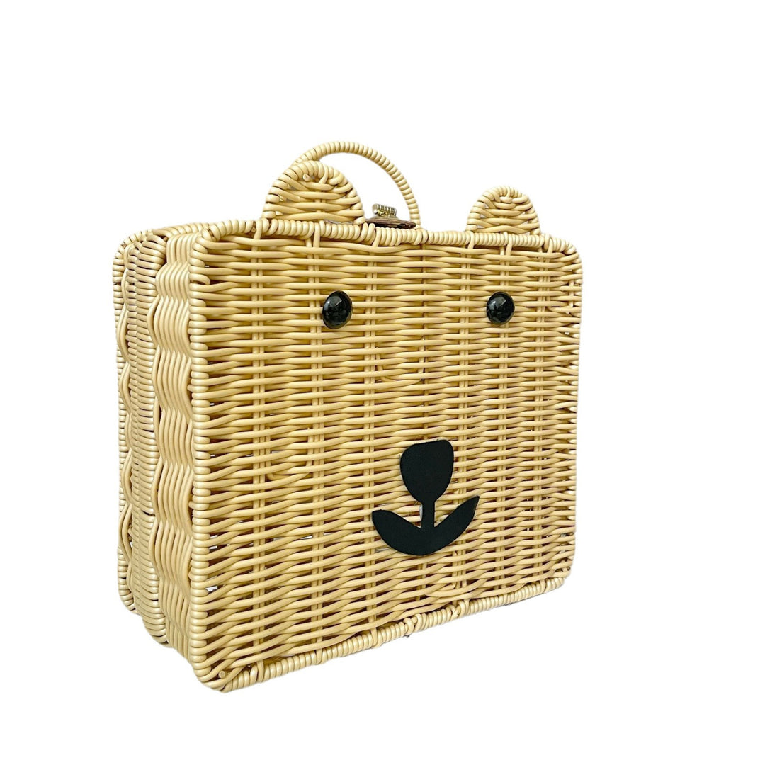 Women Handmade Basket Bag in Bear Design Bowlift