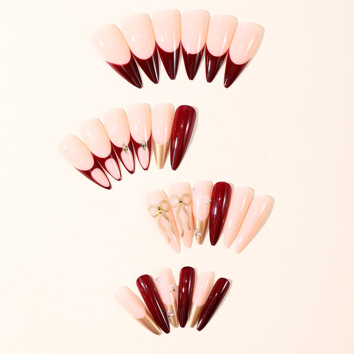 Artistic Stiletto Nail Art Kit with Gold Accents Bowlift