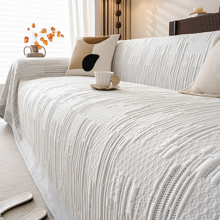 Textured Knit Sofa Cover