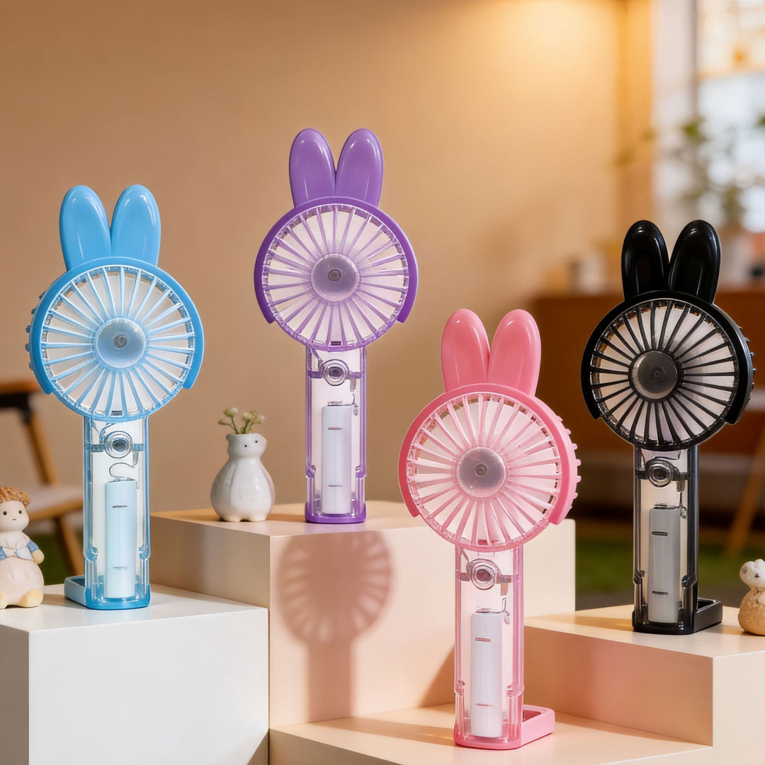 Ladies portable mini handheld fan in cute rabbit design Bowlift