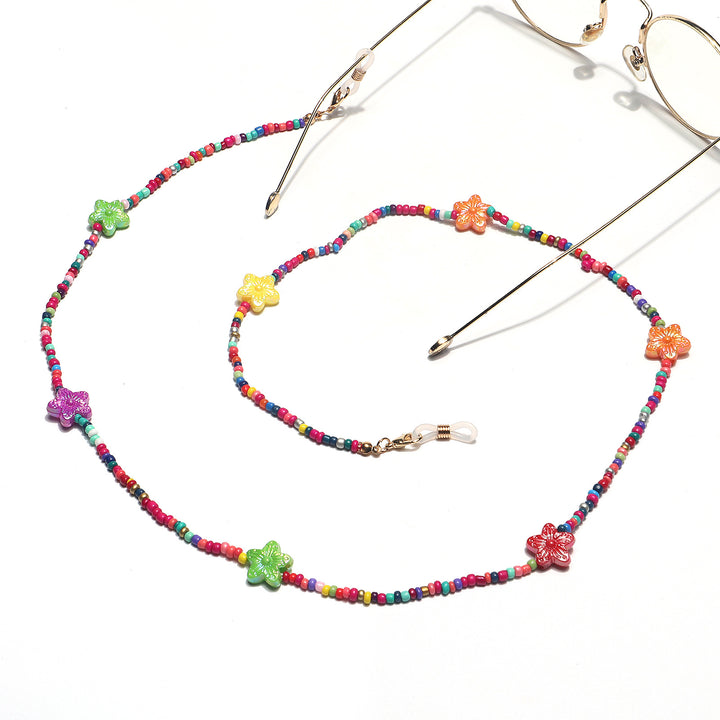 Colorful Floral Beaded Eyewear Holder Bowlift
