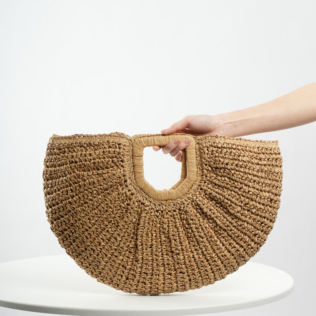 Handcrafted Ribbed Structure Beach Bag Bowlift