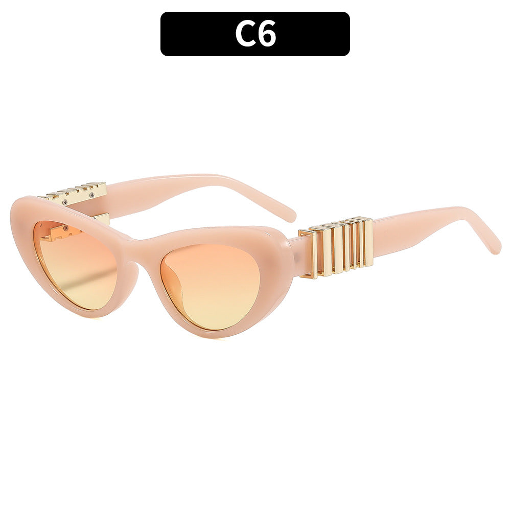 Women's Designer Sunglasses with Luxurious Metal Frame and Stylish Decorations Bowlift