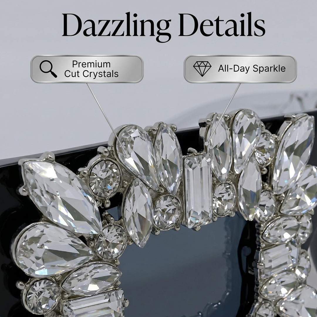 Women's sunglasses in vintage design with sparkling crystal embellishments Bowlift