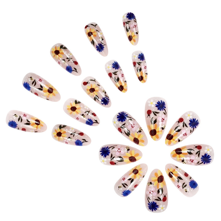 Floral Themed Press-On Nail Art Bowlift