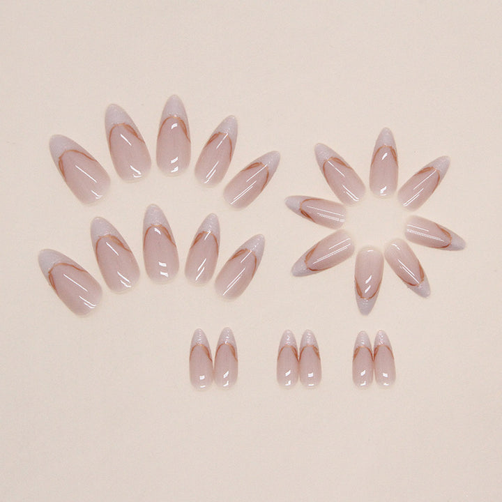 Elegant Almond-Shaped Press-On Nail Extensions Bowlift